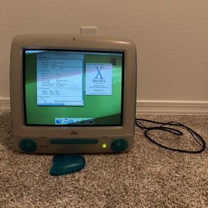 Apple iMac G3 Blueberry 350MHz M5521 64MB RAM All-in-One Computer OS 10.2.8